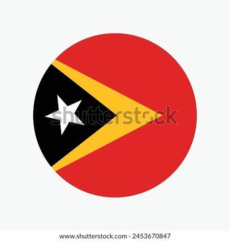 National Flag of East Timor. East Timor Flag. East Timor Round flag.
