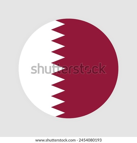 National Flag of Qatar. Qatar Flag. Qatar Round flag.
