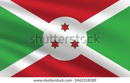 National Flag of Burundi. Burundi Flag. Waving Burundi flag. 
