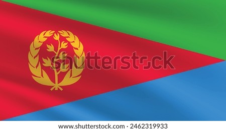 National Flag of Eritrea. Eritrea Flag. Waving Eritrea flag. 
