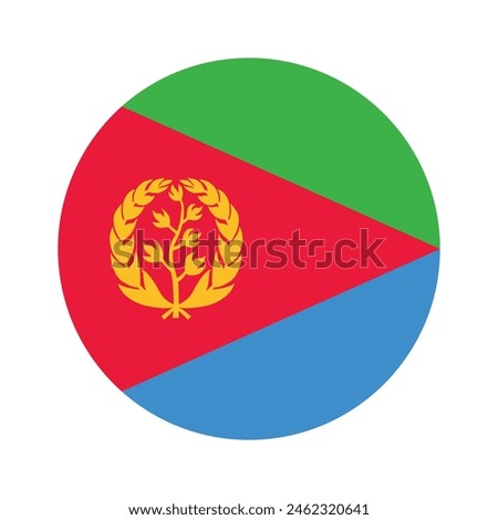 National Flag of Eritrea. Eritrea Flag. Eritrea Round flag.
