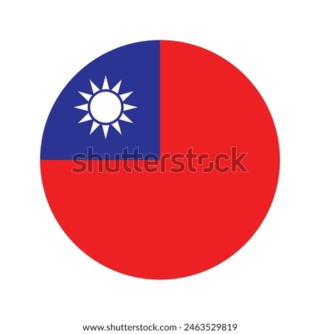 National Flag of Taiwan. Taiwan Flag. Taiwan Round flag.

