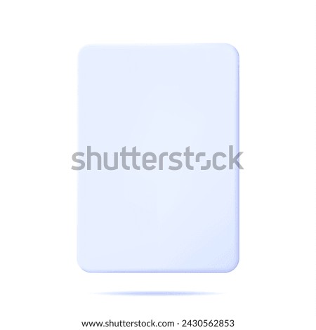 3D White Plastic or Paper Sheet Isolated. Render White Sheet with Empty Space. Document Mockup Template Icon. Realistic Vector Illustration