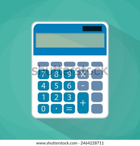 Calculator flat illustration. Calculator isolated on a green background. Icon white calculator. electronic calculator. Concept icon accounting and calculation. vector illustration