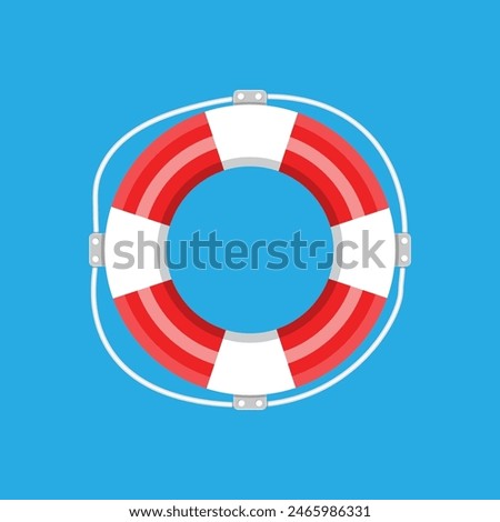 Lifebuoy isolated. Vector illustration in flat style