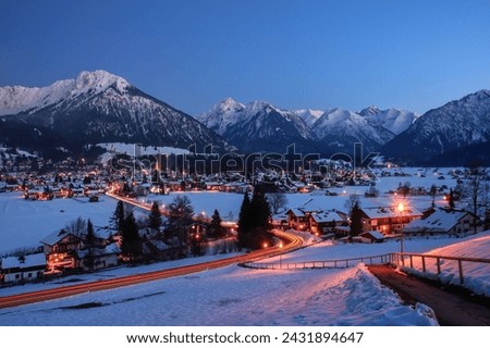 Similar – Image, Stock Photo Kleinwalsertal in the evening