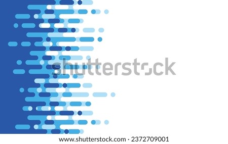 Abstract pattern blue Rounded Lines Halftone Transition. on white background , vertical rounded stripes. 