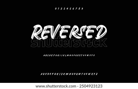 Isolated typeface on a black backdrop. Alphabet texture in graffiti and street art styles. Grunge and an unclean look. Brush lettering in vector format.