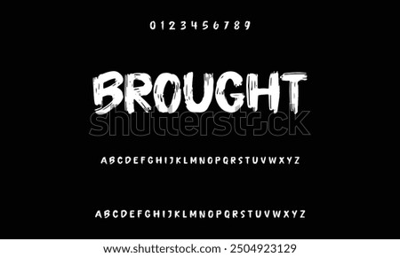 Isolated typeface on a black backdrop. Alphabet texture in graffiti and street art styles. Grunge and an unclean look. Brush lettering in vector format.