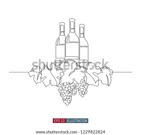 champagne bottle line drawing download free vector art stock