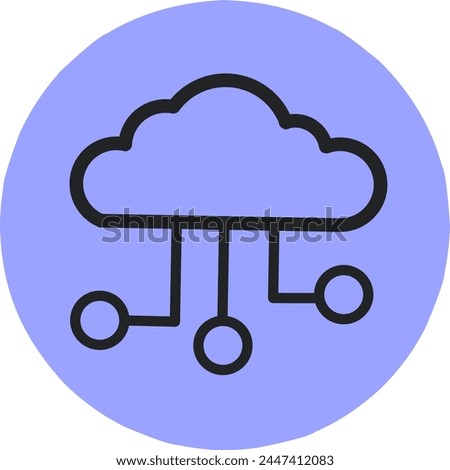 Cloud computer in Color Filled Outline Icon