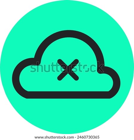 Cloud fault line icon.  Cloud computing access denied sign.  Server not found symbol.stock vector