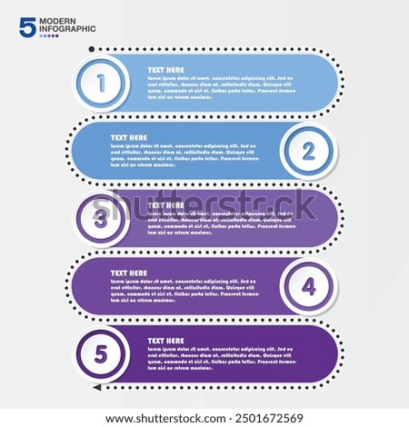 Process infographic with 5 steps, process or options, process chart, Used for process diagram, presentations, workflow layout, flow chart, infograph. Vector eps10 illustration.