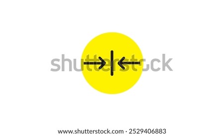 Abstract Two arrows with vertical line separator icon,Shrink icon outline vector. isolated on white background.
