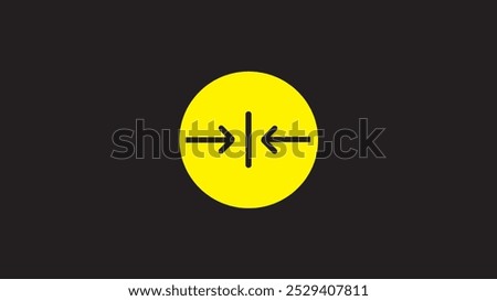 Abstract Shrink icon outline vector. isolated on black background