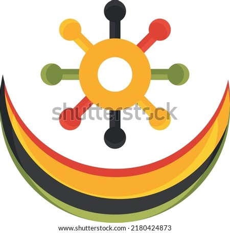 Osram ne nsoromma Adinkra marriage love faithfulness symbol in pan african colors. Pan-africanism Adinkra symbol.