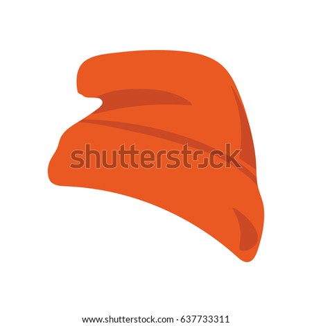 Vector illustration: red beanie hat or seamed cap, also known as knitted or knit cap isolated.