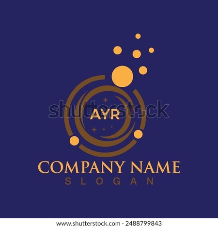 Handwritten AYR letters logo design with vector