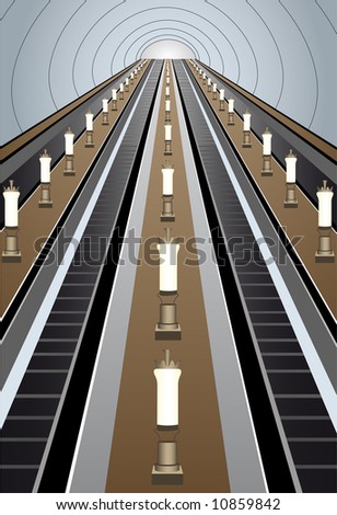 metro escalator vector