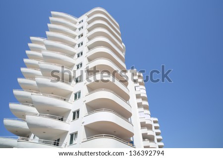 ALANYA - JULY 5: Balconies of My Marine Residence hotel, on July 5, 2012 in Alanya, Turkey. In 2012, Turkey was visited by 2.5 million Russians, according Russian Federal Tourism Agency.
