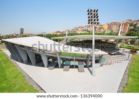 ISTANBUL - JULY 4: Ataturk Olympic Stadium layout in Miniaturk Museum, on July 4, 2012 in Istanbul, Turkey. Miniaturk museum has 105 exhibits.