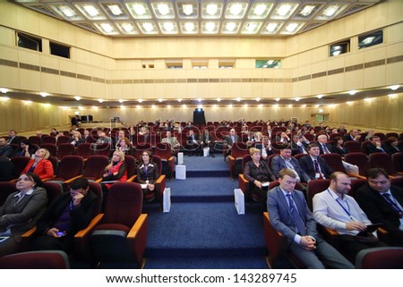 MOSCOW - NOV 21: The hall of President Hotel where the International Conference Real Estate Managementin Corporations in the President Hotel, on Nov 21, 2012 in Moscow, Russia