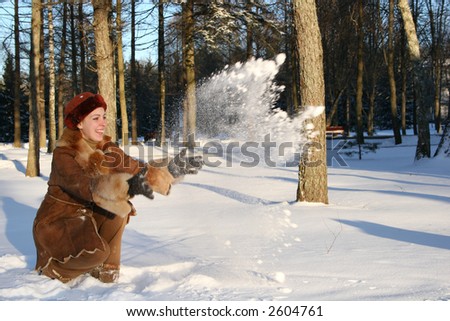 girl throw snow