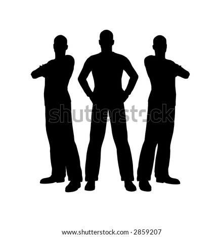Three Men Silhouette Stock Vector 2859207 : Shutterstock