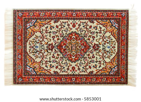 oriental carpet isolated on white background
