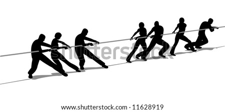 Tug-Of-War People Silhouette Vector - 11628919 : Shutterstock