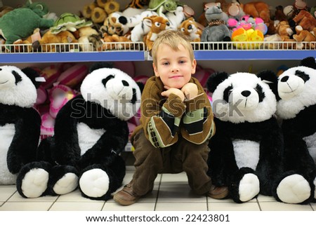 Boy in toy shop