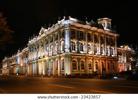 State Hermitage at night (Saint-Petersburg, Russia)
