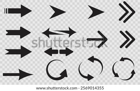 Arrows black set of icons. Arrow vector collection. Big arrow. Cursor. Modern simple arrows. Vector illustration eps