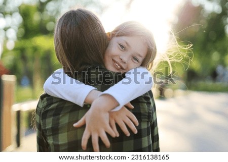 Similar – Image, Stock Photo Two little girls play on rocky northern seashore. Run, laugh, jump, explore the coastal rocks and mountains. Travel and enjoy a great adventure in Norway.