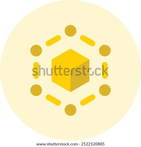 Blockchain Icon or Illustration Representing Distributed Ledger Technology