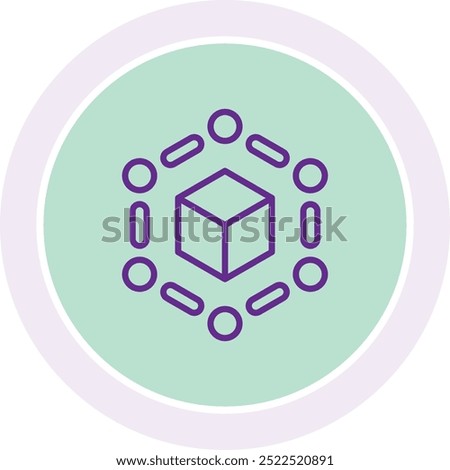 Blockchain Icon or Illustration Representing Distributed Ledger Technology