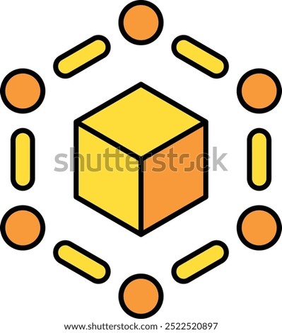 Blockchain Icon or Illustration Representing Distributed Ledger Technology