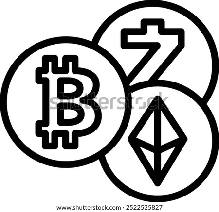 Alt Coin Icon or Illustration Representing Alternative Cryptocurrencies in the Digital Market