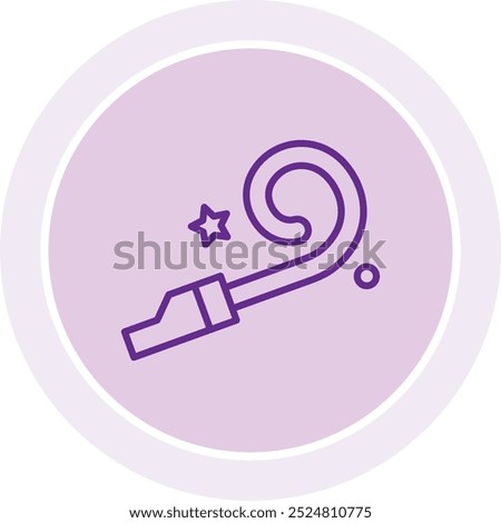 Vibrant Noise Maker Icon for Celebrations, Parties, and Festive Occasions, Ideal for Representing Fun, Sound, and Entertainment in a Colorful and Playful Design