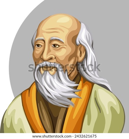 Lao Tzu, also known as Laozi, Lao Tsu, Lao Tse, Lao Zi, Laotze.
Legendary Chinese philosopher, the founder of Taoism.
Vector portrait