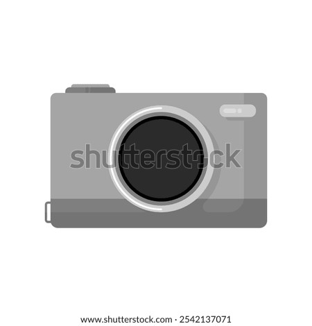 Isolate Compact Camera Hand drawn illustration vector, Photograph Infographic in Flat style art, Communication Clip art, Digital camera symbol.