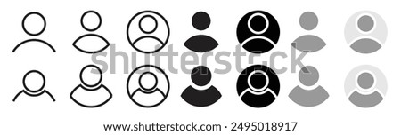 User profile icon set. person avatar vector symbol. account web sign. login page my account button for web and app ui designs