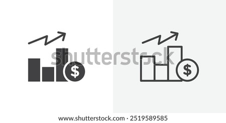 Yield icon. solid filled and stroke thin line style eps 10