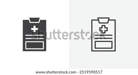 Medical report icon. solid filled and stroke thin line style eps 10