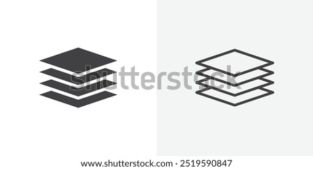 Layers icon. solid filled and stroke thin line style eps 10