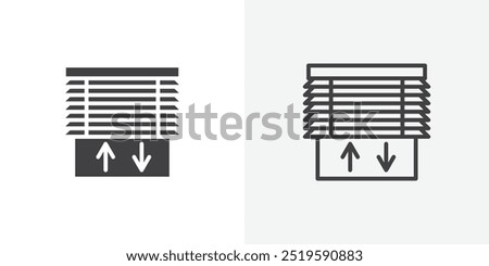 Jalousie icon. solid filled and stroke thin line style eps 10