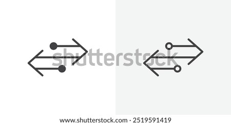 Data transfer icon. solid filled and stroke thin line style eps 10