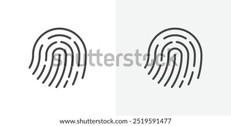 Fingerprint icon. solid filled and stroke thin line style eps 10