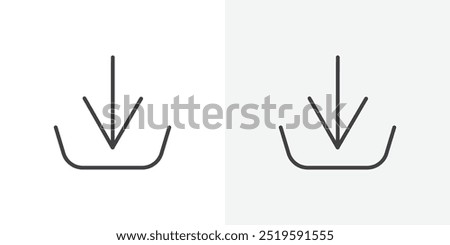 Download icon. solid filled and stroke thin line style eps 10