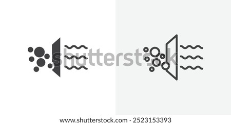 Air purification icon. solid filled and stroke thin line style eps 10